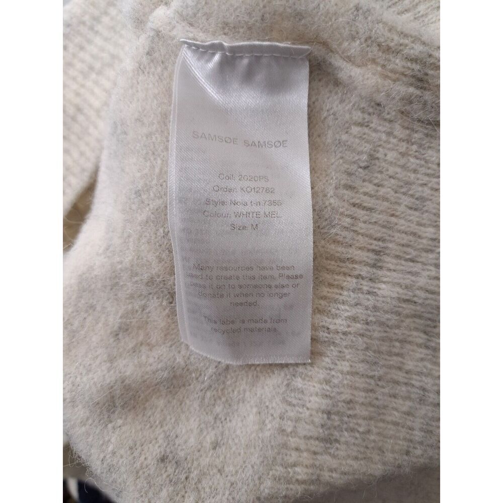 Womens medium sweater alpaca mockneck Samsoe Samsoe oatmeal slouchy boho beige - Picture 9 of 9